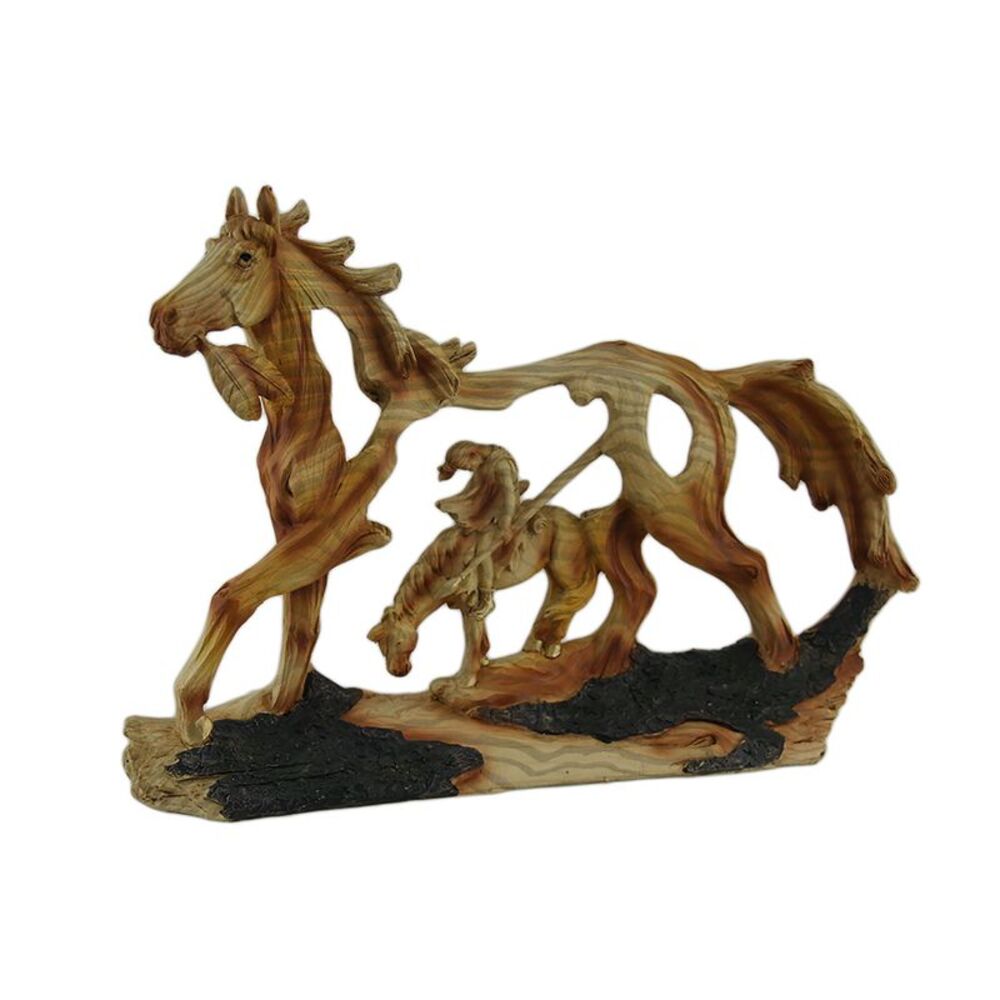 End of the Trail Classic Western Wood Look Statue